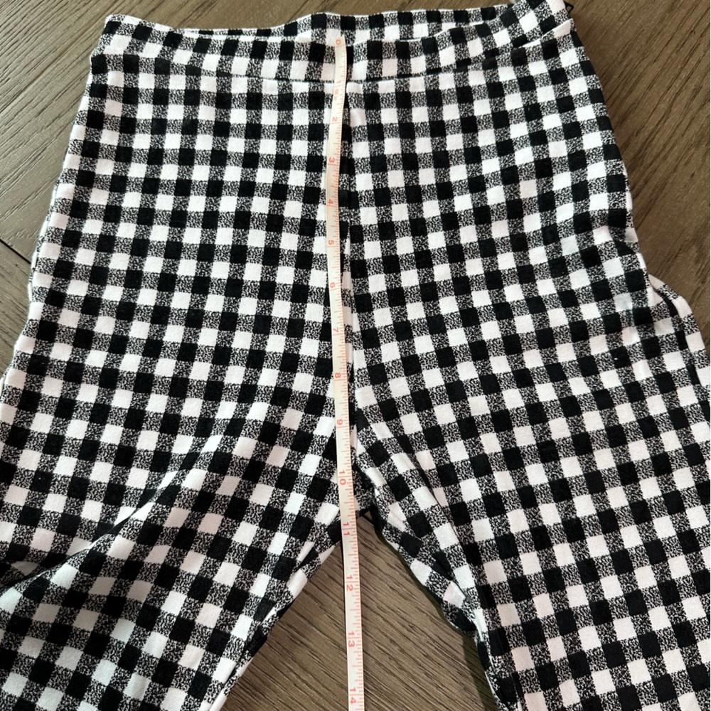 Topshop Buffalo Check Black White Pants/Leggings Size 4 - Picture 8 of 11